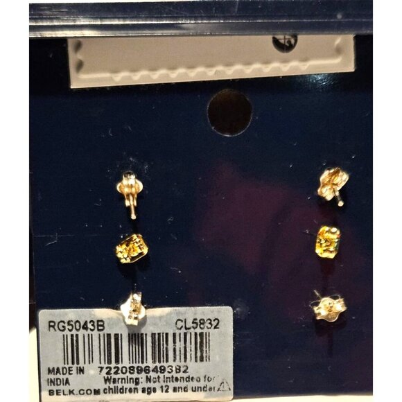 Belk Silverworks Sterling Silver & Gold-Tone Four-Piece Earring Set - Picture 3 of 4